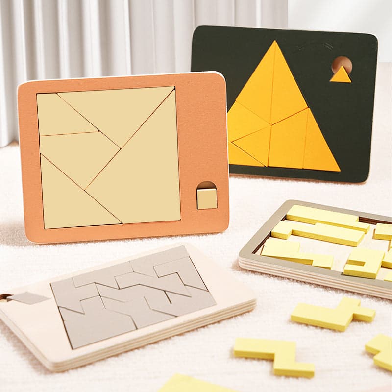 Drewniana układanka logiczna Tangram