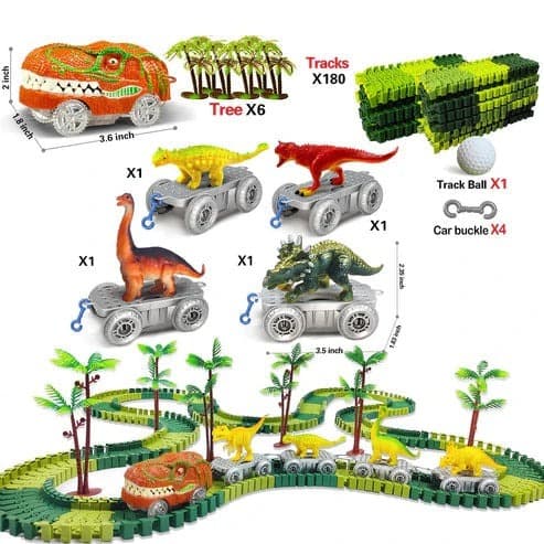 Elastyczny tor z dinozaurami LED