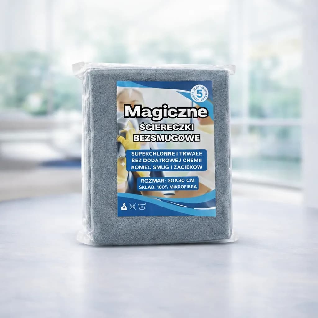 Magiczne ściereczki bezsmugowe Premium - 5 szt.