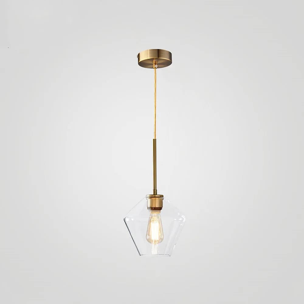 Szklana Lampa Wisząca Industrialna z Przezroczystym Kloszem | Lampa do Salonu