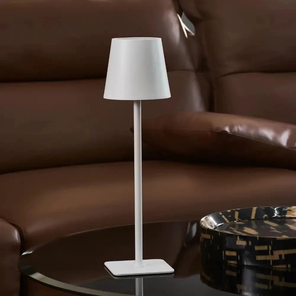 Wysoka Lampa Stołowa Bezprzewodowa z Regulacją Jasności | Wodoodporna, Dotykowa Lampa LED do Wnętrz i na Zewnątrz