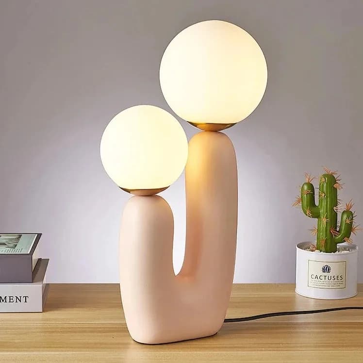 Żywiczna Lampa Stołowa | Stylowy Motyw Kaktusa 0,9 kg