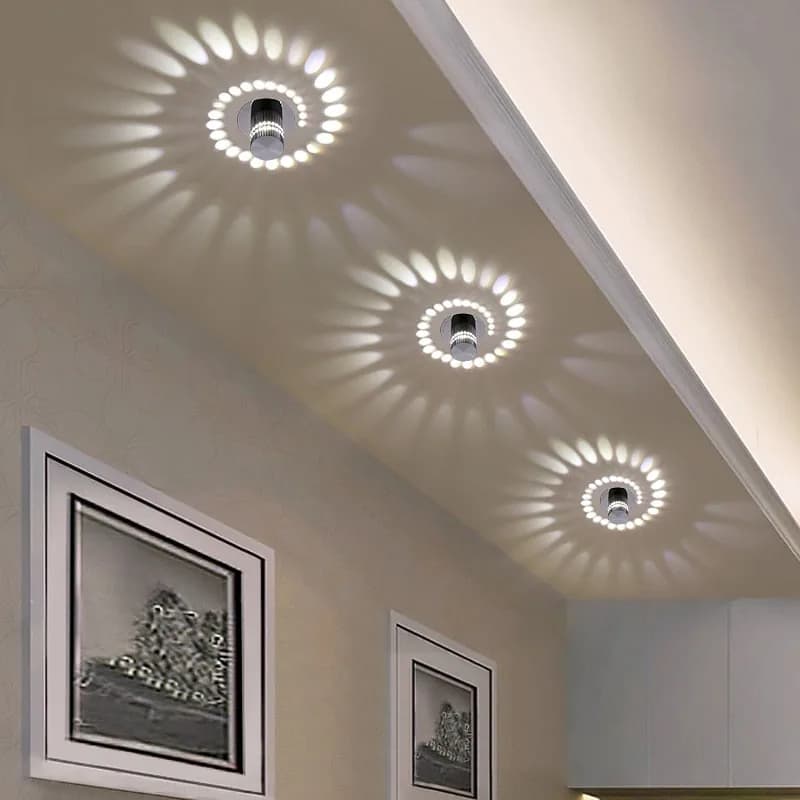 Spiralna Lampa Sufitowa LED | Nowoczesne Oświetlenie Sufitowe z Możliwością Montażu na Ścianach