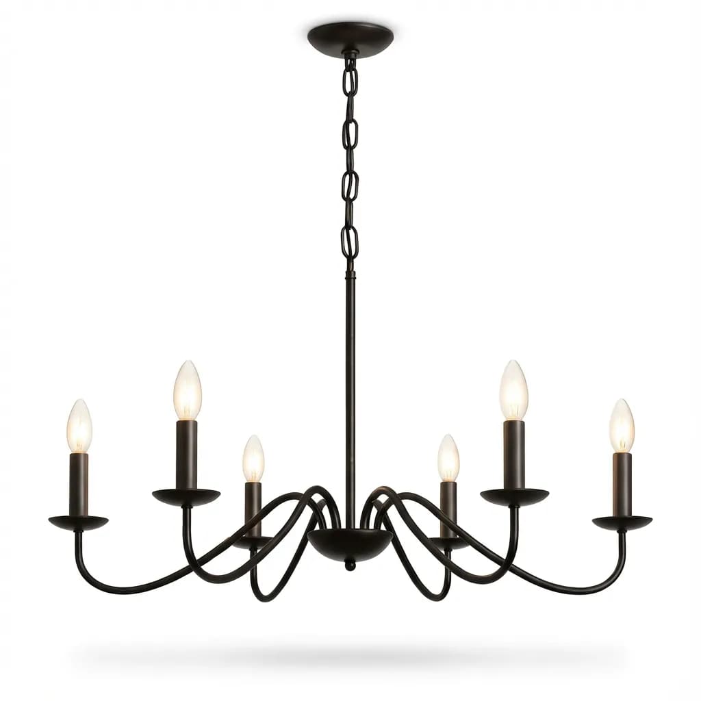 Żyrandol Elviro | Metalowa Lampa Wisząca 6 Ramion | 2.5 kg