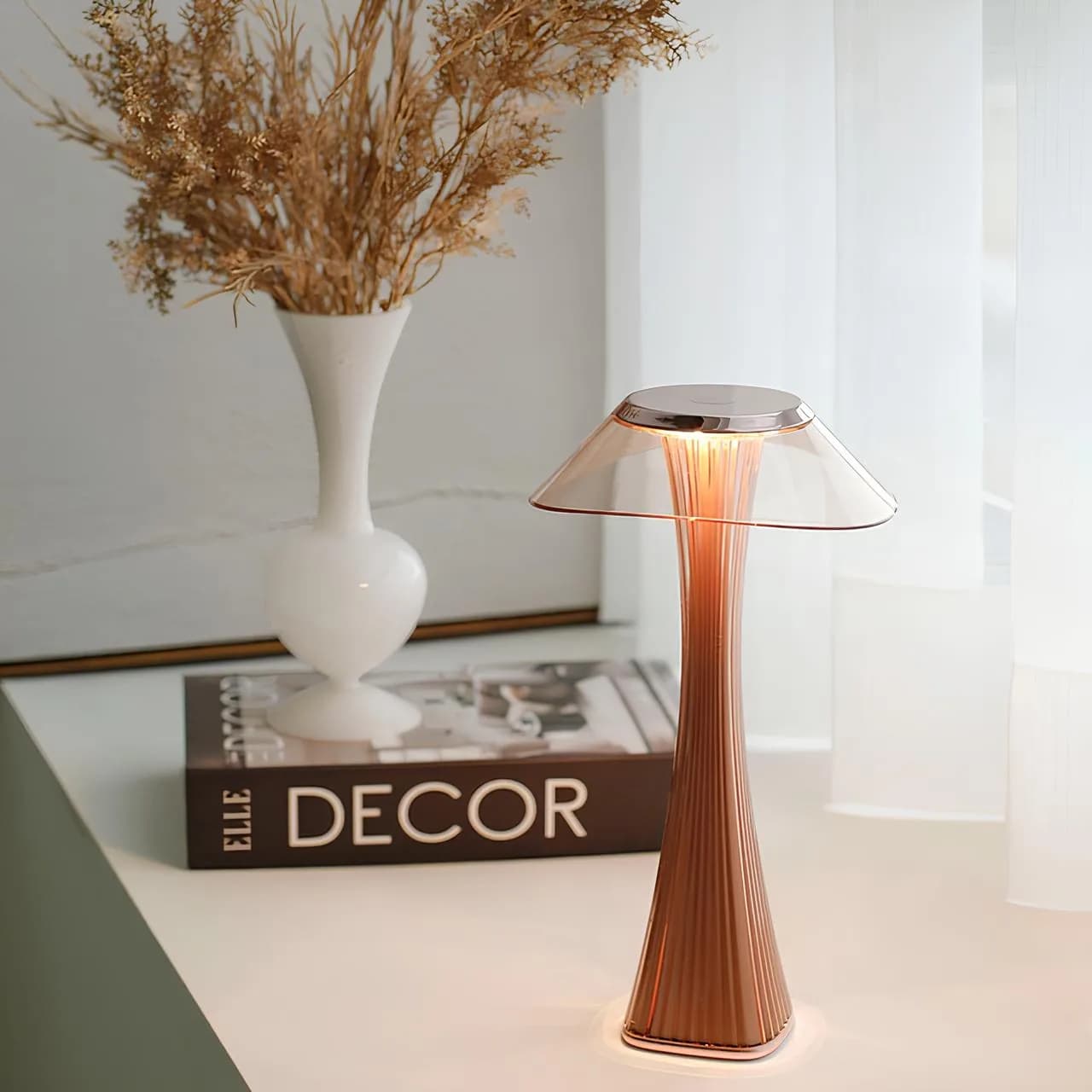 Rzeźbiona Lampa Bezprzewodowa | Elegancki Design, Wybór Kolorów Oświetlenia