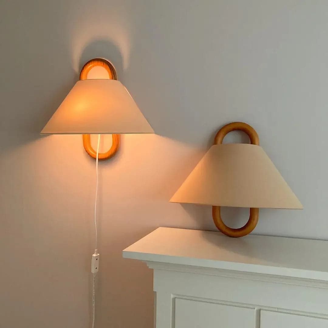 Vintage Kinkiet Ścienny | Lampa Z Litego Drewna 30cm